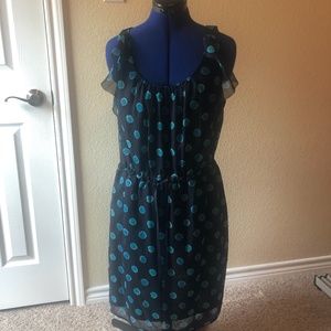 Navy / Teal Polka Dot Dress